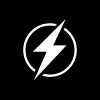Lightning Bolt Energy Icon - Minimalist Black and White Power Symbol vector