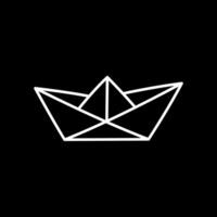 Paper Boat - Minimalist Geometric Line Art vector