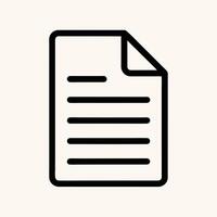 Document line icon. Paper document icon File symbol. vector