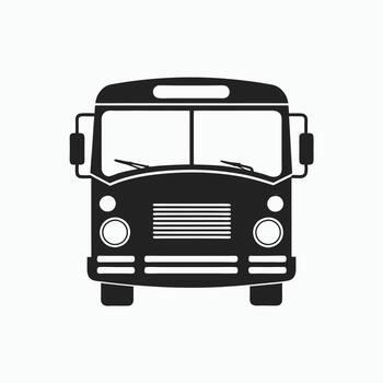 simple bus front view silhouette simple vector