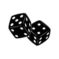Game dice graphic icon. Two black dice sign isolated on white background. vector