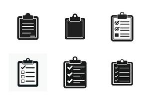 Clipboard with check boxes and check marks line icon. silhouette vector