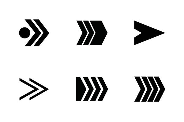 Arrow Icons silhouettes on white background