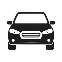 Front view of a modern car icon designed for use in automotive graphics and web application elegant simple vector