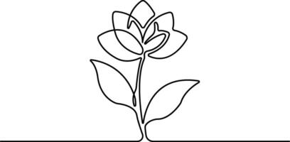 Abstract flower in continuous line art drawing vector