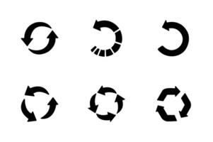 Black arrows icon set. Bold arrow symbol curved flat design vector
