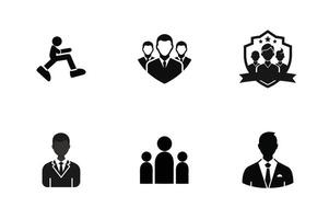 Icon set includes user, person, group, and team icons in a simple linear and solid style vector