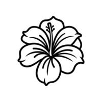 A hibiscus flower line art art simple vector