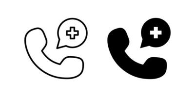 Medical Call icon set. for mobile concept and web design on white background vector