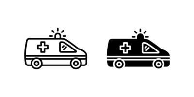 Ambulance icon set. for mobile concept and web design on white background vector