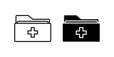 medical folder icon set. for mobile concept and web design on white background vector