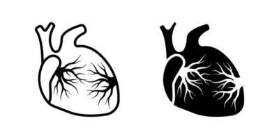 Human Heart icon set. for mobile concept and web design on white background vector
