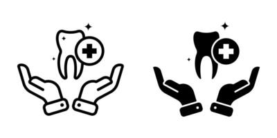 Dental Care icons set. for mobile concept and web design on white background vector