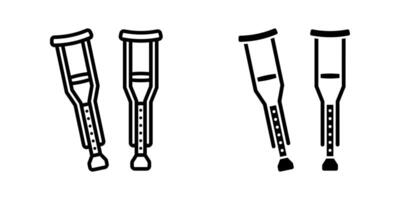 Crutch icon set. for mobile concept and web design on white background vector