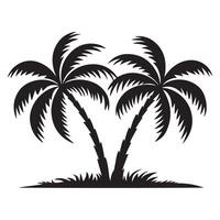 A simple yet elegant depiction of a lone coconut tree standing tall and graceful. vector
