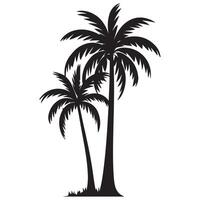A unique coconut tree silhouette with curved trunk and detailed fronds, adding character and movement vector