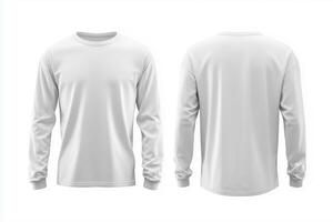White long sleeve t - shirt mock up template photo