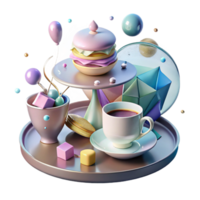 extraordinary artistic Afternoon Tea Transparent Background for British Food Menu authentic png