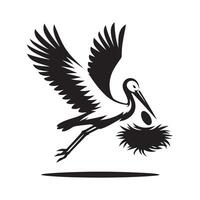Simple Treecreep Bird Silhouette vector