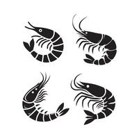 Simple and Clean Shrimp Silhouette vector