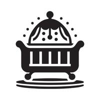 Toddler Bed Black Silhouette for Web vector