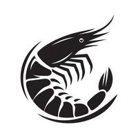 Shrimp Black Silhouette for Web Use vector