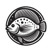Flounder Fish Silhouette for Web Design vector
