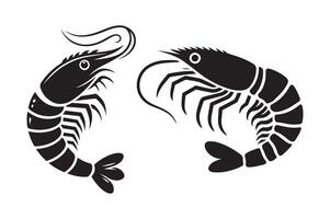 Shrimp Silhouette for Digital Graphics vector