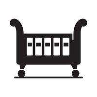 Toddler Bed Silhouette for Print Use vector