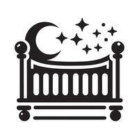 High Resolution Toddler Bed Silhouette vector