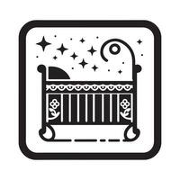 Silhouette of a Toddler Bed vector