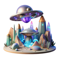 extraordinary abstract Alien Landscape with Alien Artifacts Transparent for Scifi Projects exclusive png