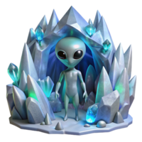 vibrant rustic Alien Ice Cave Transparent Background for Fantasy Illustrations original png