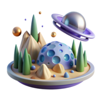 stunning minimalist Alien Landscape with Meteor Impact Transparent for Web Design professional png