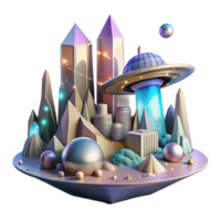 magnificent abstract Alien Landscape with Alien Artifacts Transparent for Scifi Projects high quality png