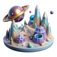 extraordinary artistic Alien Landscape with Meteor Impact Transparent for Web Design png