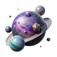 serene creative Alien Planet with Binary Stars Isolated for Space Art exclusive png