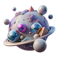 impressive creative Alien Planet with Gaseous Atmosphere Transparent for Space Exploration professional png