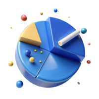 extraordinary vintage Blue Pie Chart with Segments Isolated for Business Data high resolution png