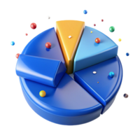 vibrant classic Blue Pie Chart with Segments Isolated for Business Data exclusive png