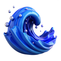 vibrant minimalist Blue Water Wave Ripple Isolated for Ocean Projects png