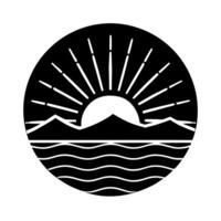 Premium Laurel Sunrise Black Element Graphics vector