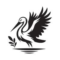 Modern Treecreep Bird Silhouette Design vector