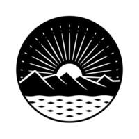 Laurel Sunrise Black Element for Digital Art vector