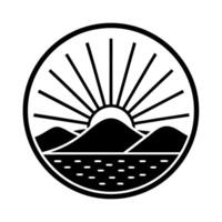Laurel Sunrise Black Element for Branding vector