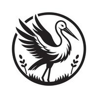 Elegant Treecreep Bird Silhouette Art vector