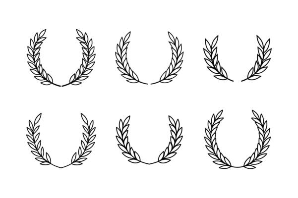 Professional Laurel Wreaths Element Set Illustration