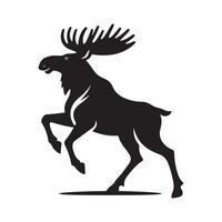 High-Resolution Female Moose Black Artwork vector