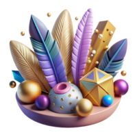 vibrant artistic Canvas Texture with Feathers Bohemian Style Cutout for Festival Graphics professional png