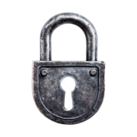 Rustic Metal Padlock Icon Symbolizing Security and Protection for Safe Storage and Trust in Locking Mechanisms png